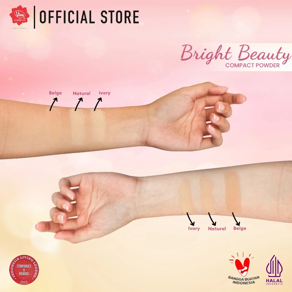 viva bright beauty compact powder spf 15 15g/bedak padat viva bright beauty compact powder spf 15 15g/bedak padat