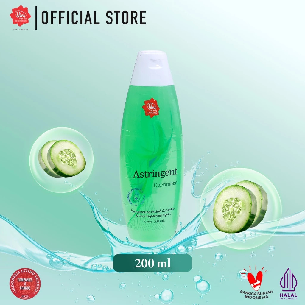 viva astringent cucumber 100ml and 200ml/penyegar kulit viva astringent cucumber 100ml and 200ml/penyegar kulit