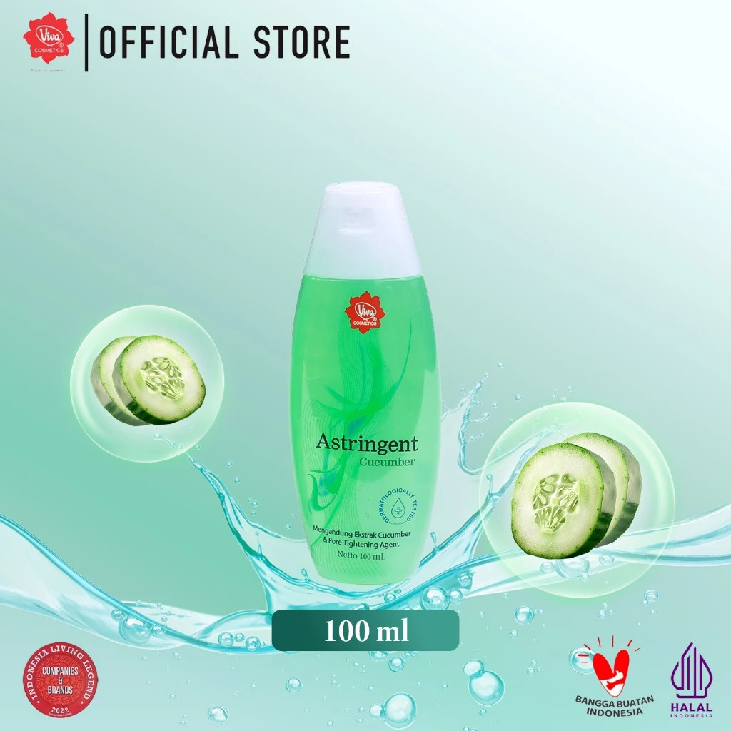 viva astringent cucumber 100ml and 200ml/penyegar kulit viva astringent cucumber 100ml and 200ml/penyegar kulit