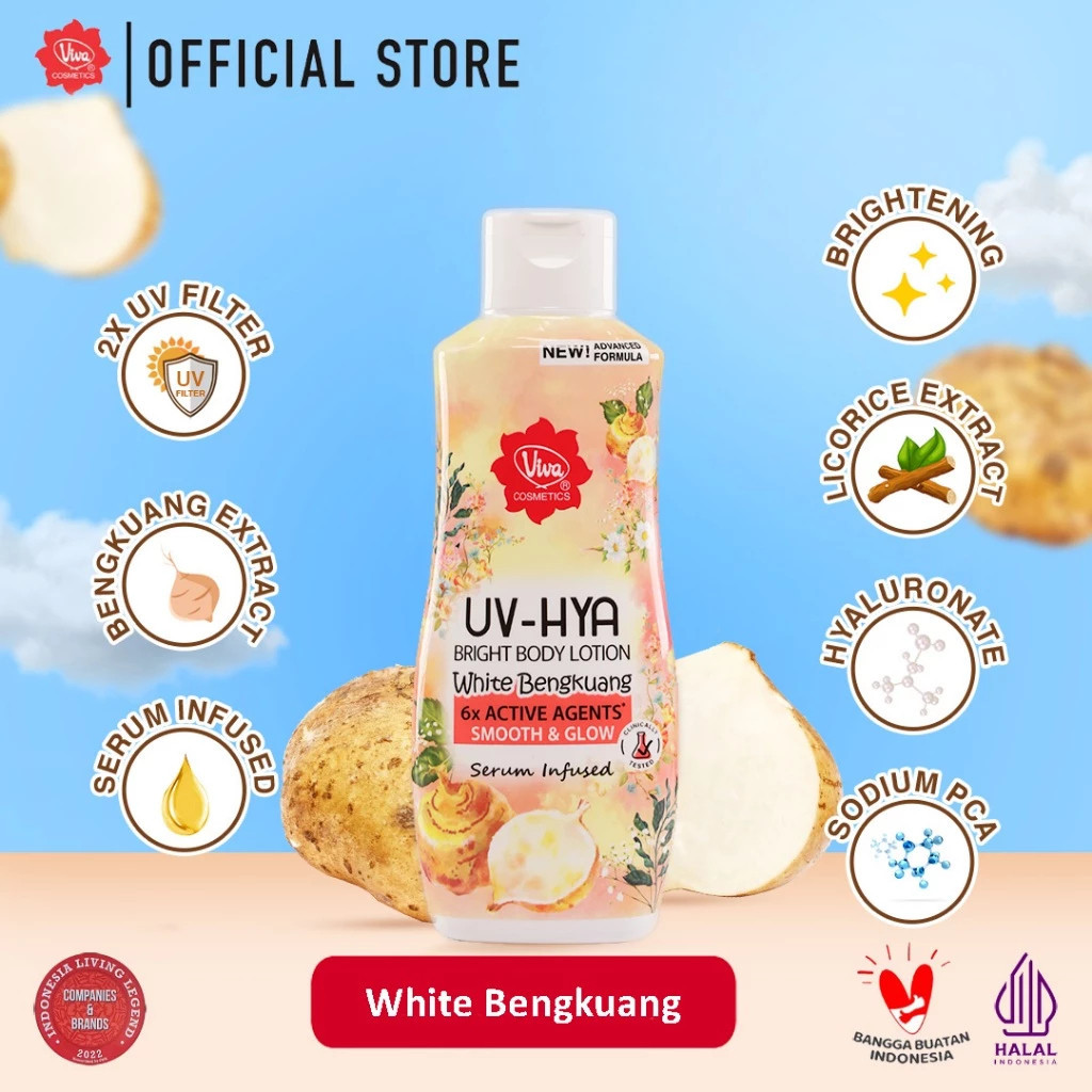 viva uv hya bright body lotion 185ml/losion tubuh viva uv hya bright body lotion 185ml/losion tubuh
