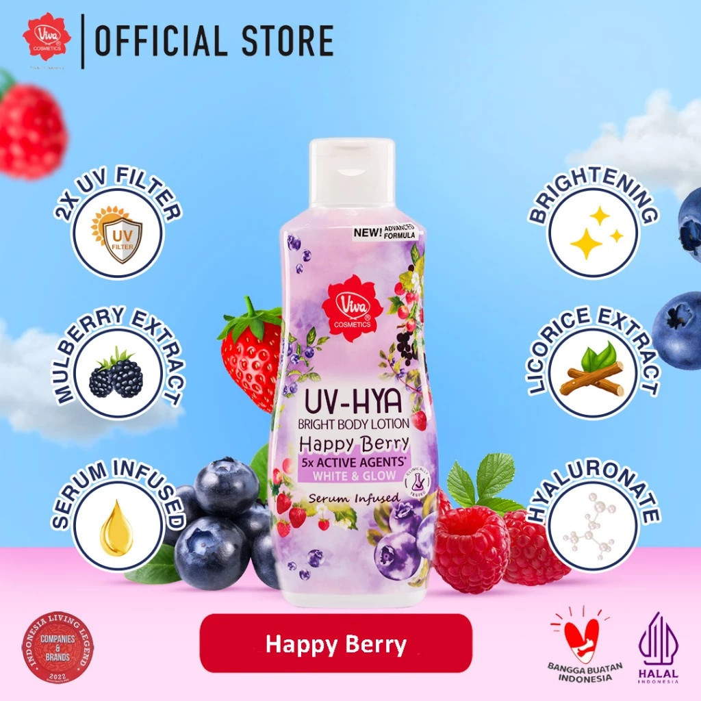 viva uv hya bright body lotion 185ml/losion tubuh viva uv hya bright body lotion 185ml/losion tubuh