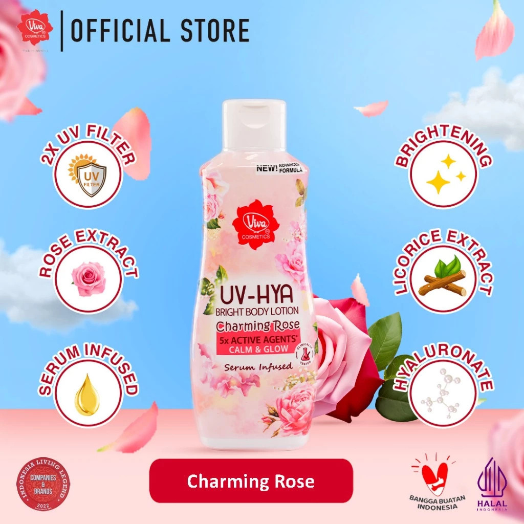 viva uv hya bright body lotion 185ml/losion tubuh viva uv hya bright body lotion 185ml/losion tubuh