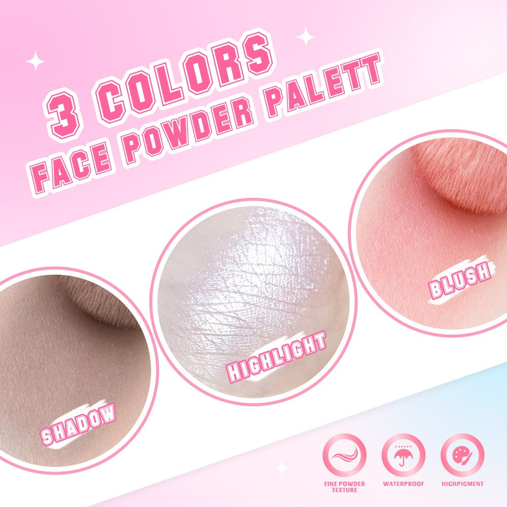 saniye 3 colors face powder palette 9g/perona mata saniye 3 colors face powder palette 9g/perona mata