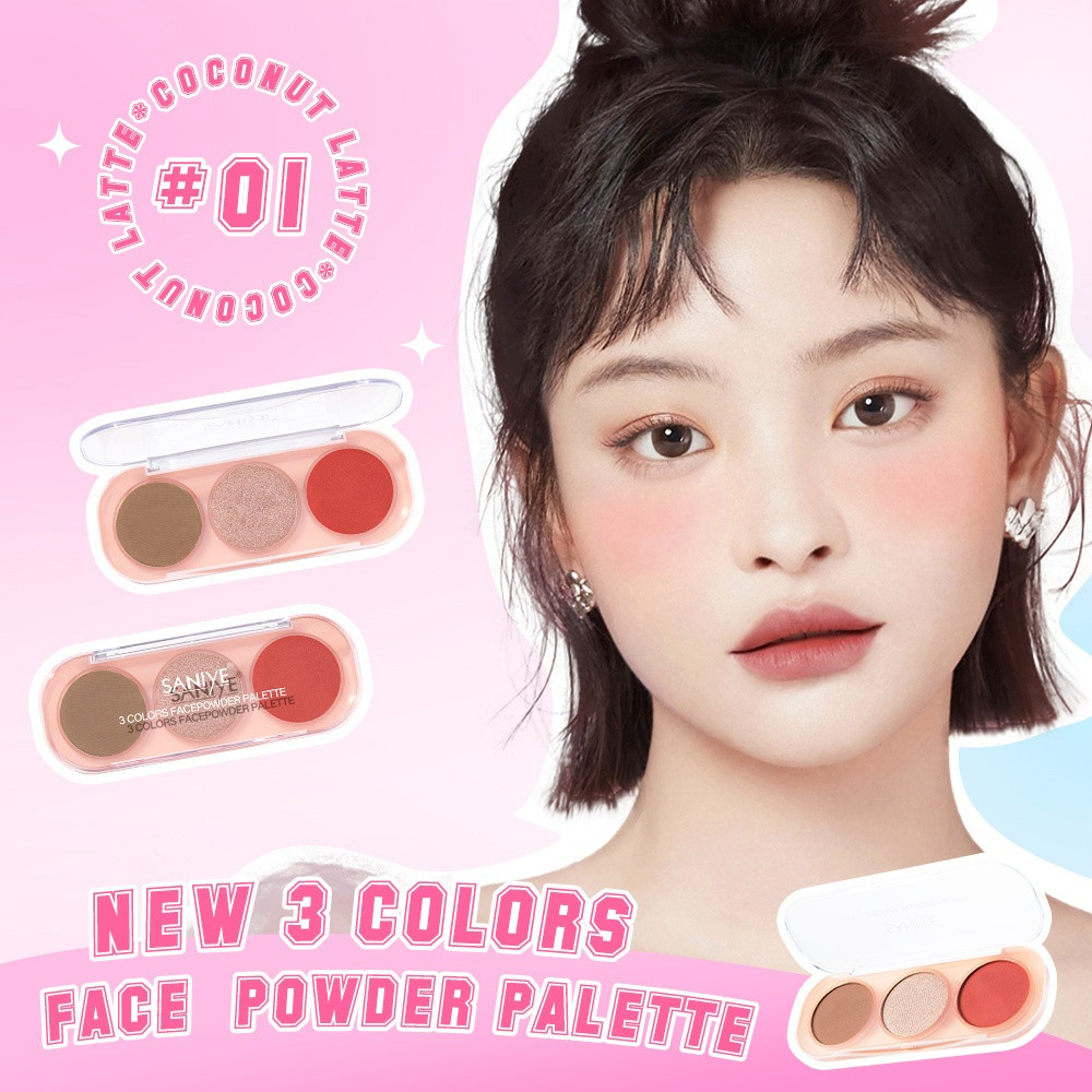 saniye 3 colors face powder palette 9g/perona mata saniye 3 colors face powder palette 9g/perona mata