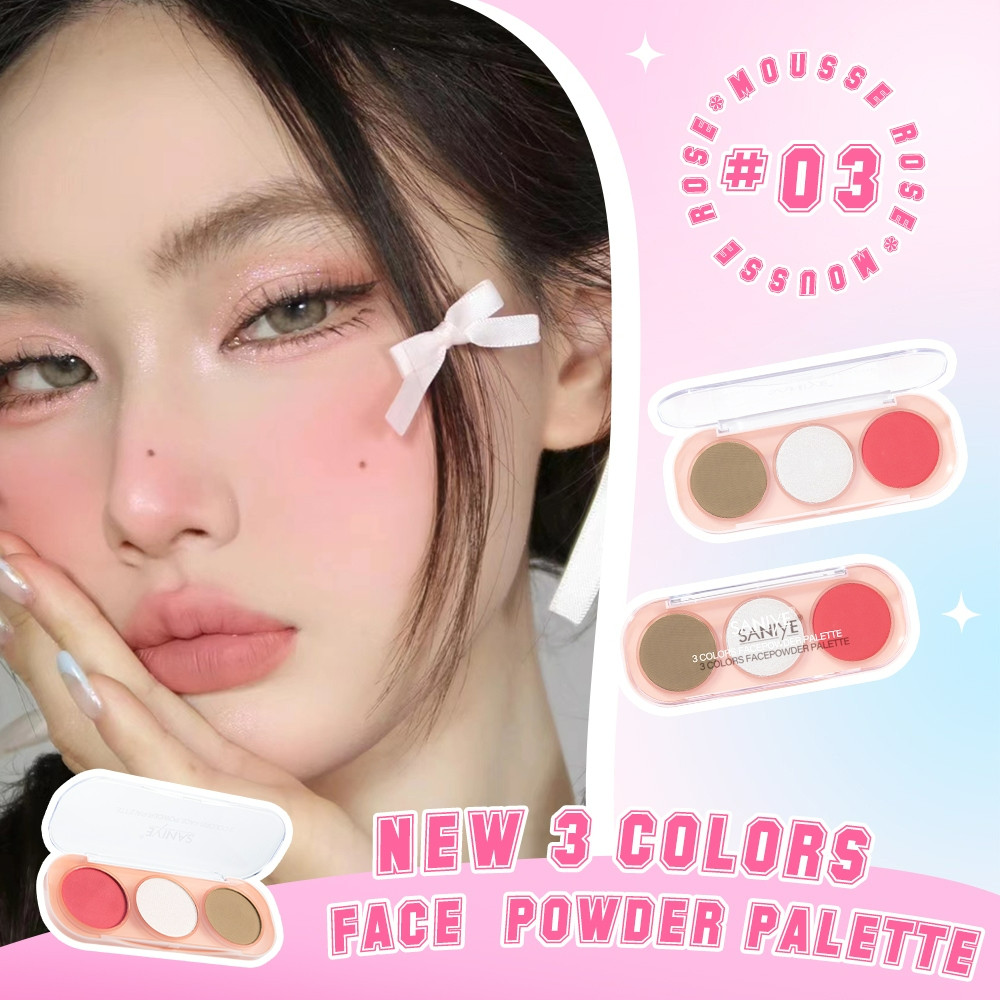 saniye 3 colors face powder palette 9g/perona mata saniye 3 colors face powder palette 9g/perona mata
