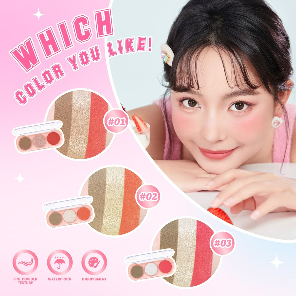 saniye 3 colors face powder palette 9g/perona mata saniye 3 colors face powder palette 9g/perona mata