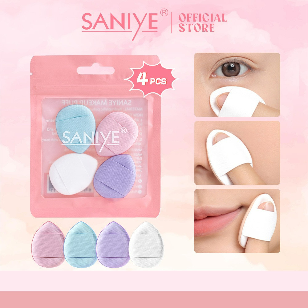 saniye 4pcs make up puff finger/spons alas bedak saniye 4pcs make up puff finger/spons alas bedak