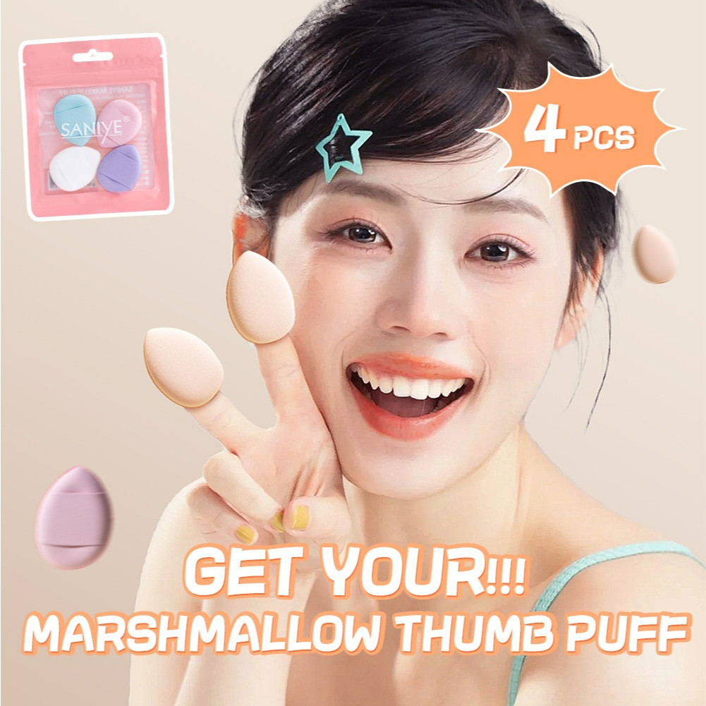 saniye 4pcs make up puff finger/spons alas bedak saniye 4pcs make up puff finger/spons alas bedak