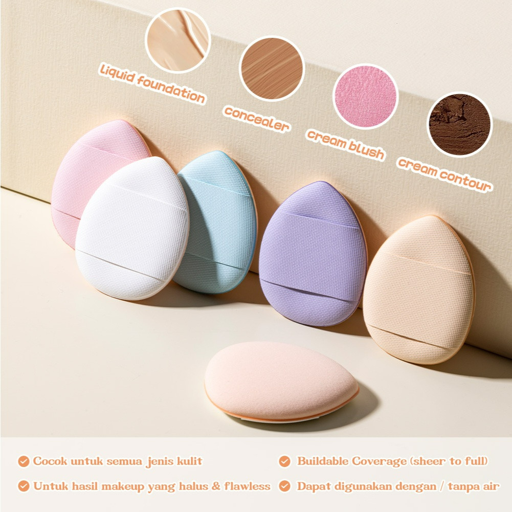 saniye 4pcs make up puff finger/spons alas bedak saniye 4pcs make up puff finger/spons alas bedak