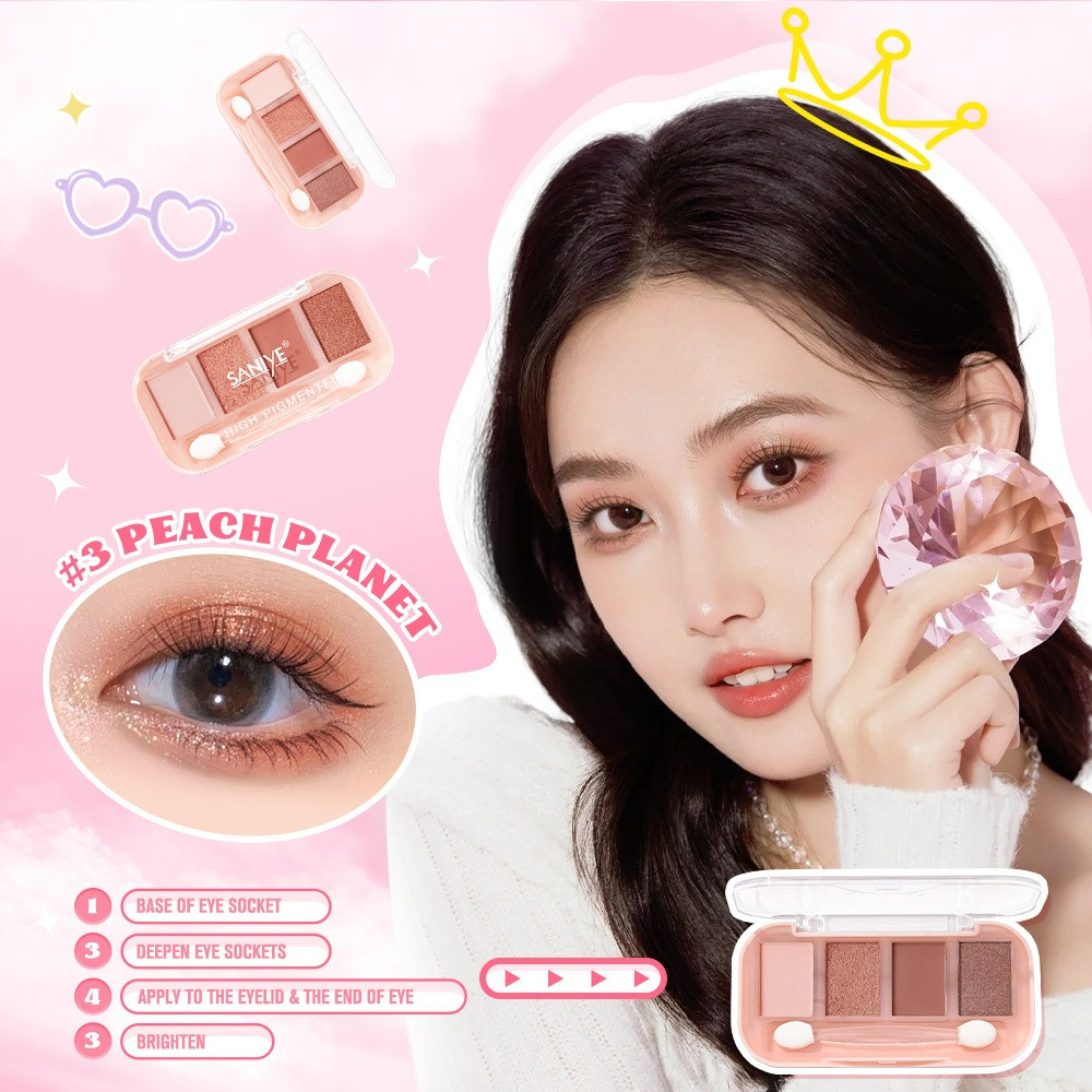saniye 4 colors eyeshadow palette 4.5g/perona mata saniye 4 colors eyeshadow palette 4.5g/perona mata