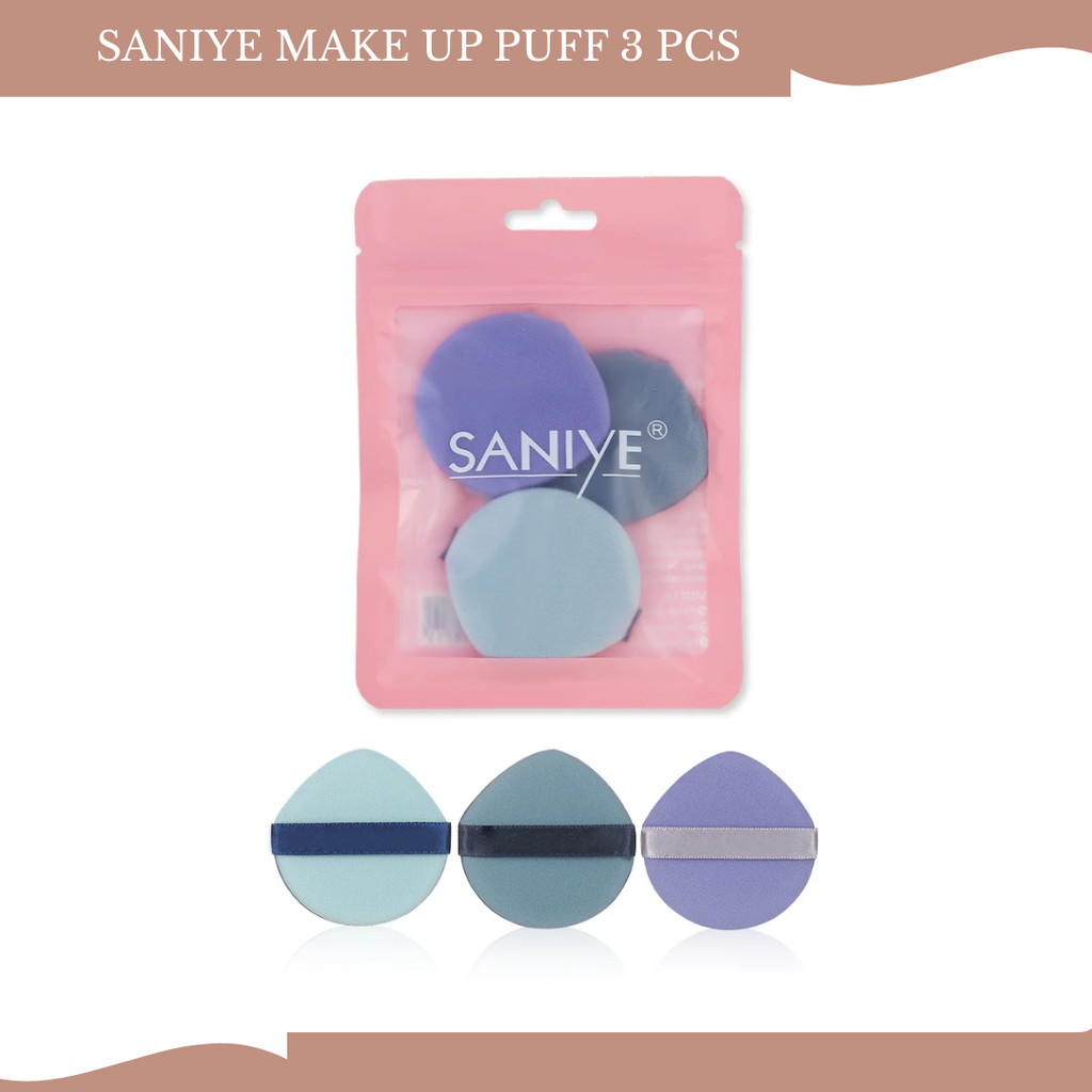 saniye 3pcs make up puff/spons alas bedak saniye 3pcs make up puff/spons alas bedak