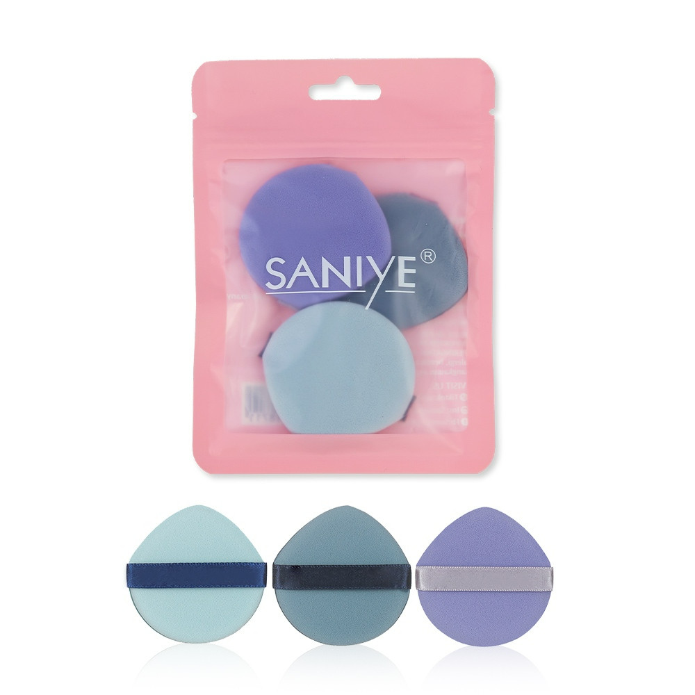 saniye 3pcs make up puff/spons alas bedak saniye 3pcs make up puff/spons alas bedak