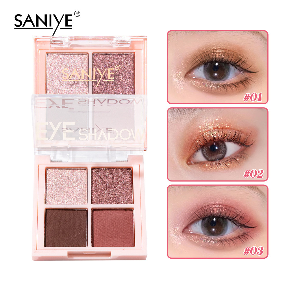 saniye 4 colors glitter eyeshadow palette 4.5g/perona mata saniye 4 colors glitter eyeshadow palette 4.5g/perona mata