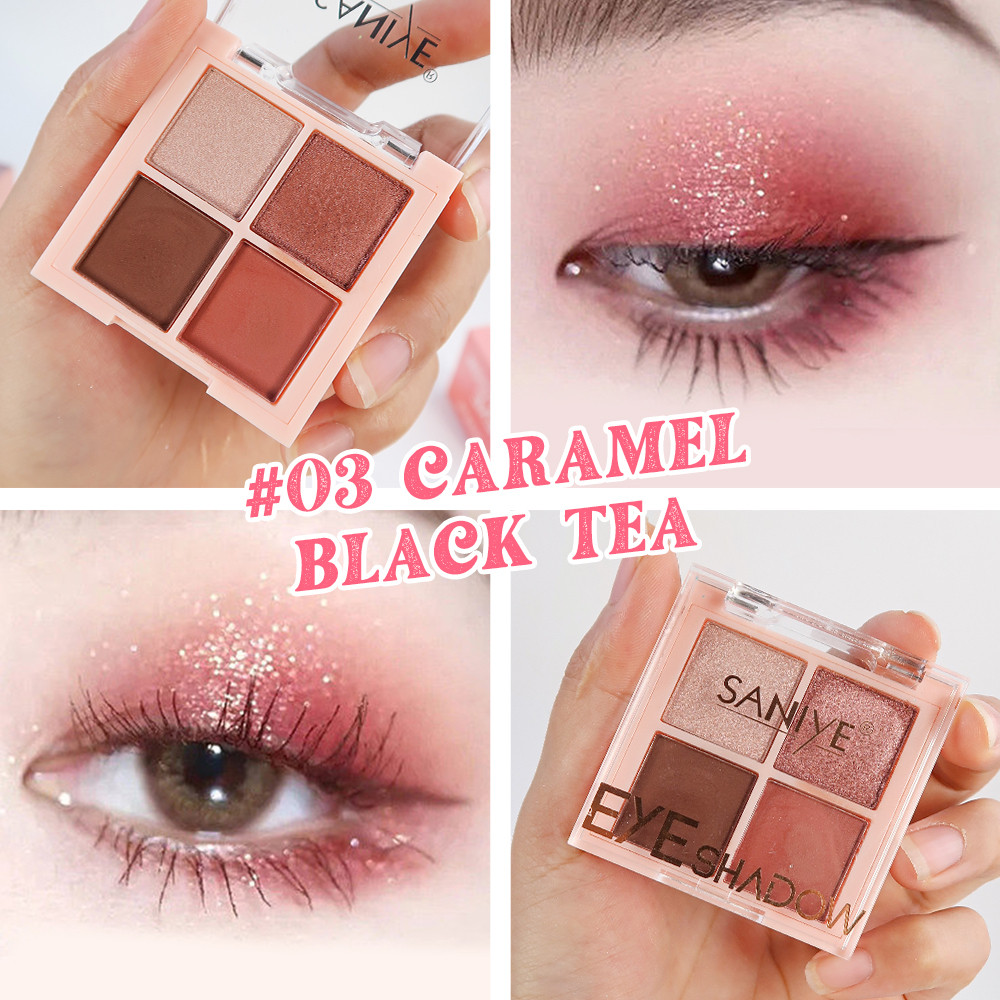 saniye 4 colors glitter eyeshadow palette 4.5g/perona mata saniye 4 colors glitter eyeshadow palette 4.5g/perona mata