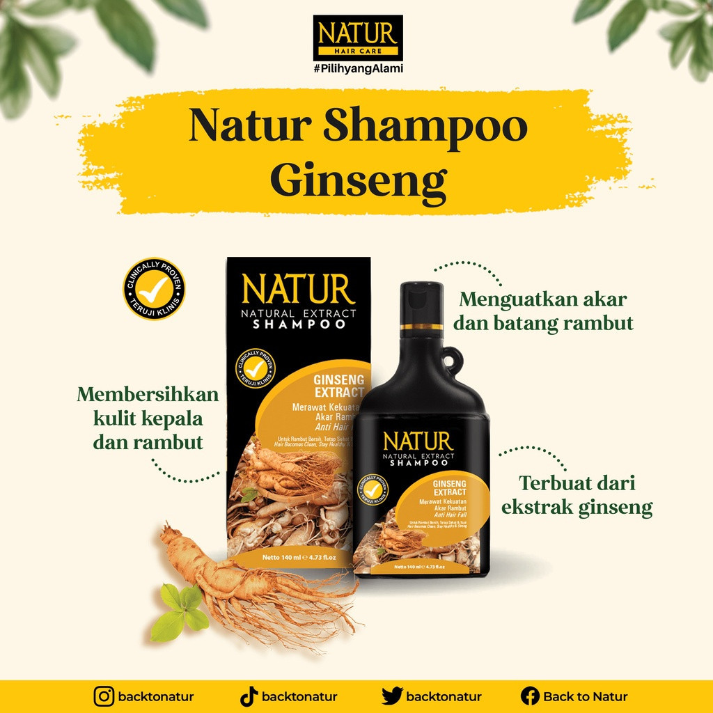 natur natural shampoo 80ml 140ml and 270ml/perawatan rambut natur natural shampoo 80ml 140ml and 270ml/perawatan rambut