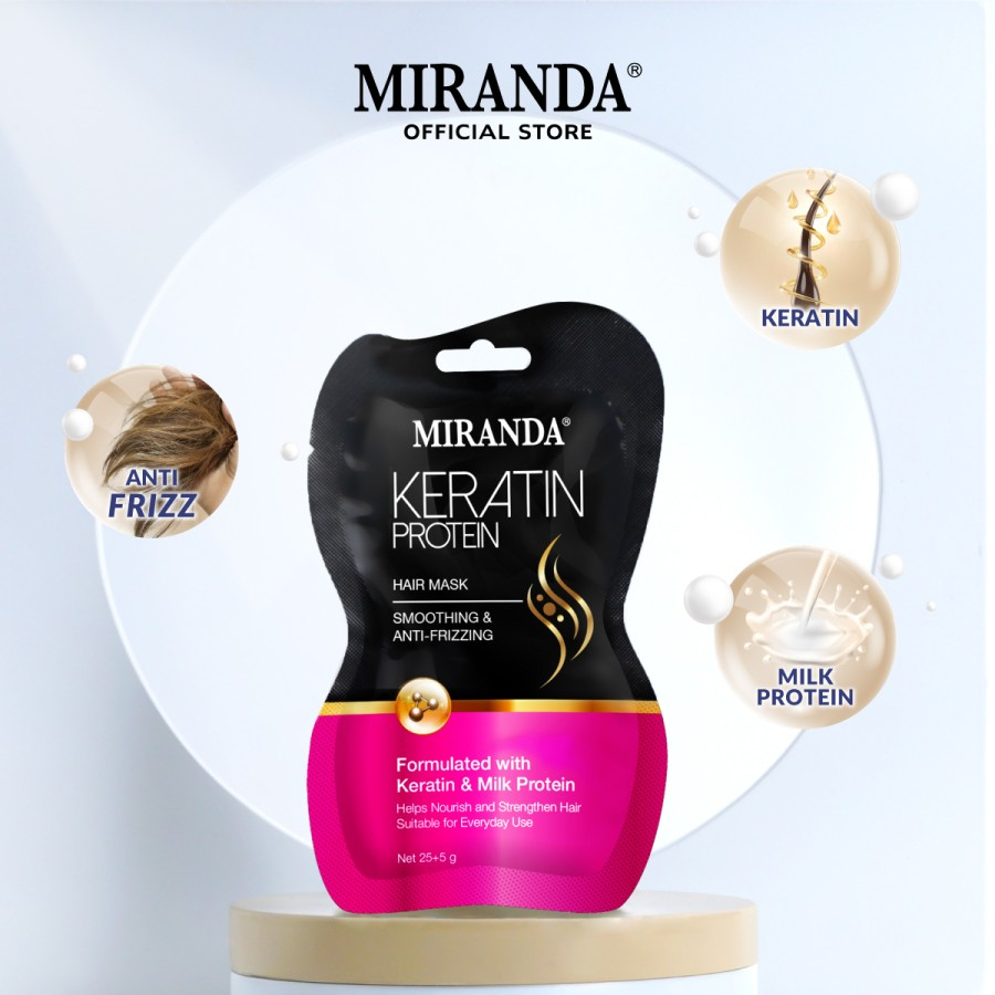 miranda keratin protein hair mask 30gr/masker rambut miranda keratin protein hair mask 30gr/masker rambut