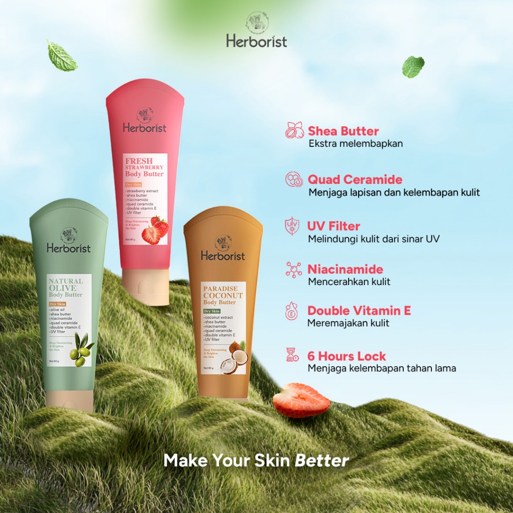 herborist body butter 80g/losion tubuh herborist body butter 80g/losion tubuh