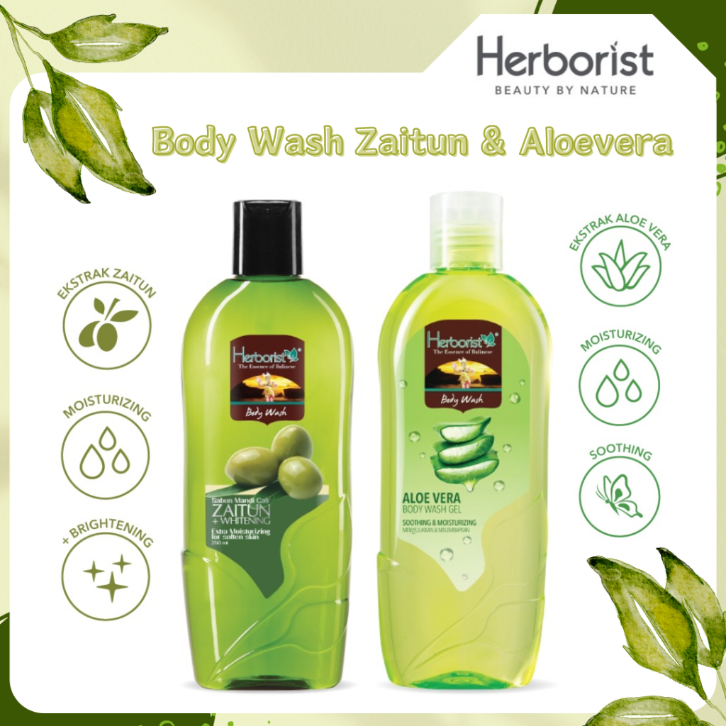herborist body care body wash zaitun olive & aloe vera 250ml/sabun mandi herborist body care body wash zaitun olive & aloe vera 250ml/sabun mandi