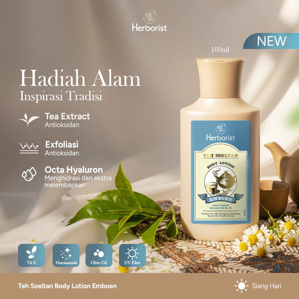 herborist teh soeltan body lotion 100ml/losion tubuh herborist teh soeltan body lotion 100ml/losion tubuh
