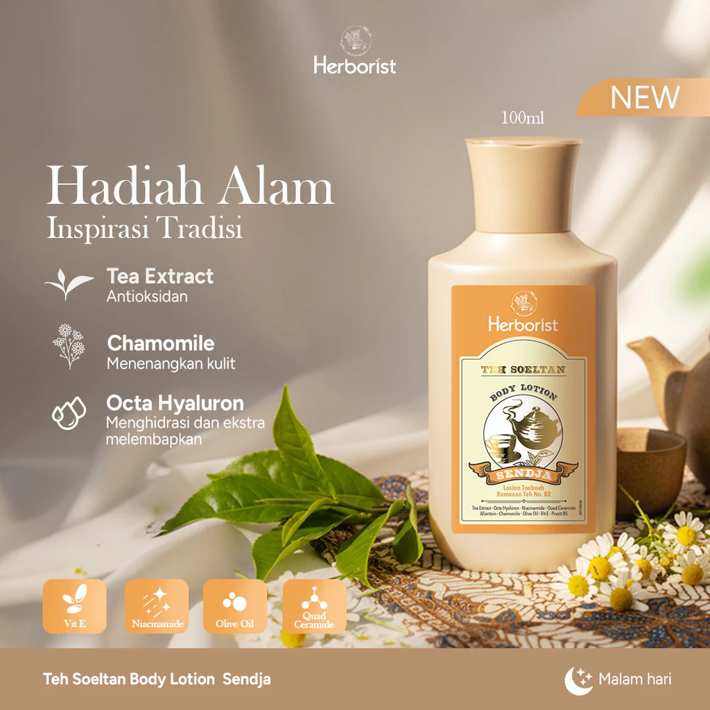 herborist teh soeltan body lotion 100ml/losion tubuh herborist teh soeltan body lotion 100ml/losion tubuh