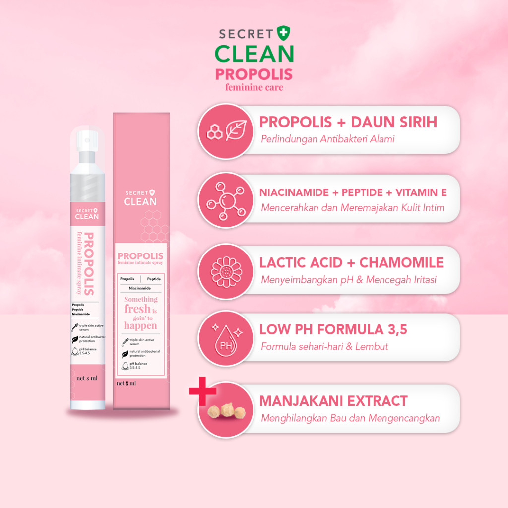 secret clean propolis feminine intimate spray 8ml secret clean propolis feminine intimate spray 8ml