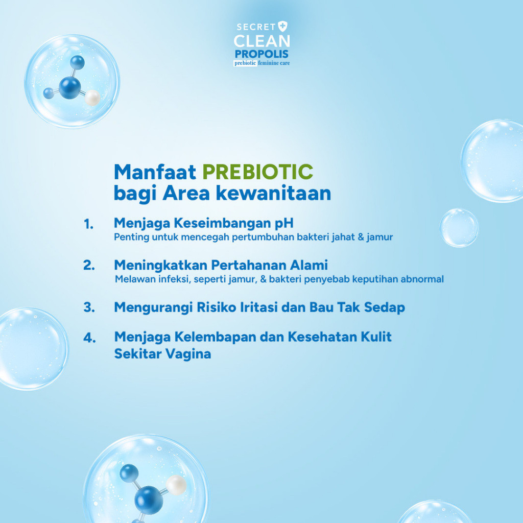 secret clean propolis prebiotic feminine foam 60ml/pembersih intim kewanitaan secret clean propolis prebiotic feminine foam 60ml/pembersih intim kewanitaan
