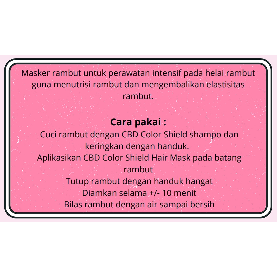 cbd color shield hair mask 35g/masker rambut cbd color shield hair mask 35g/masker rambut