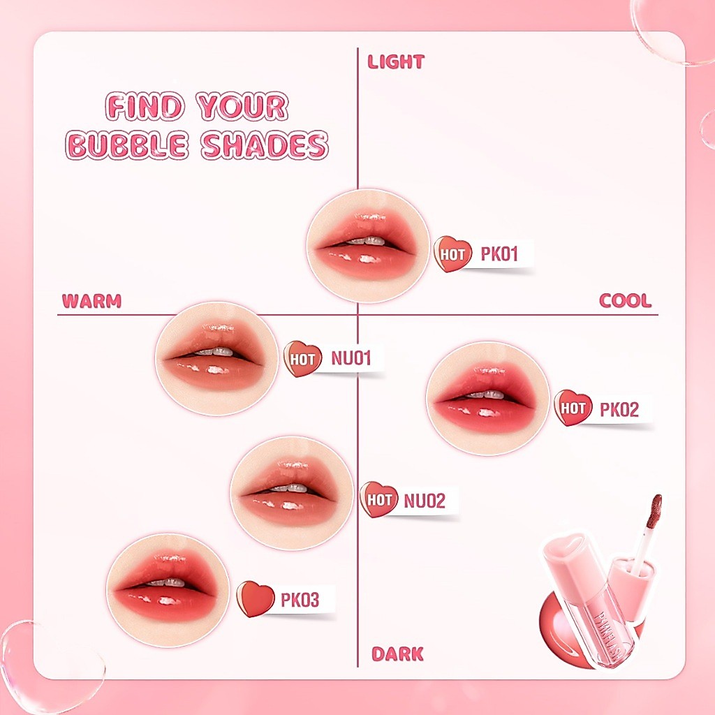 pinkflash transferproof bubble glowy tint/watery lip cream pinkflash transferproof bubble glowy tint/watery lip cream