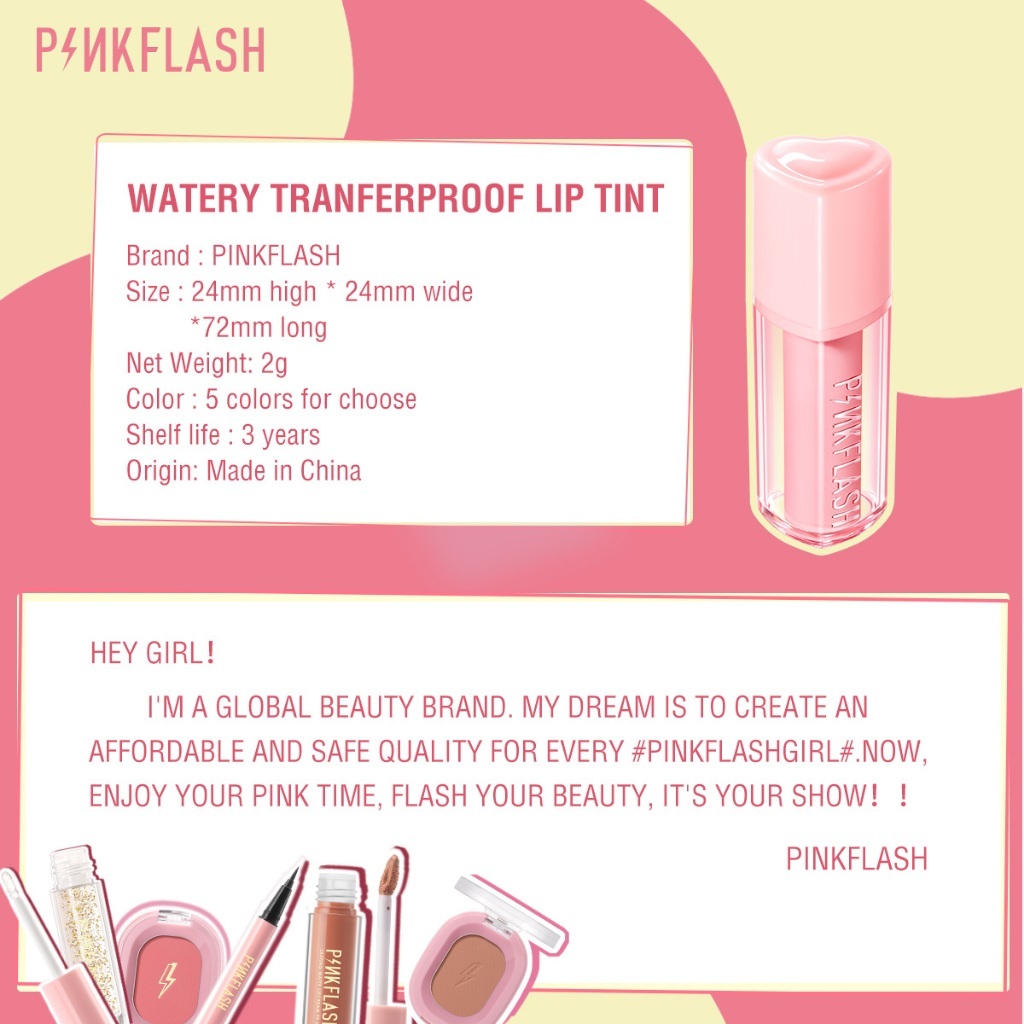 pinkflash transferproof bubble glowy tint/watery lip cream pinkflash transferproof bubble glowy tint/watery lip cream