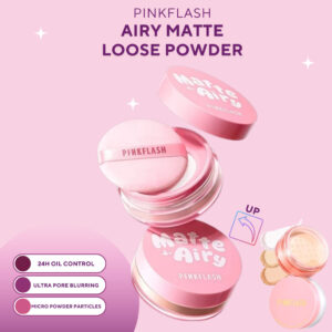 pinkflash airy matte loose powder 5g/bedak tabur