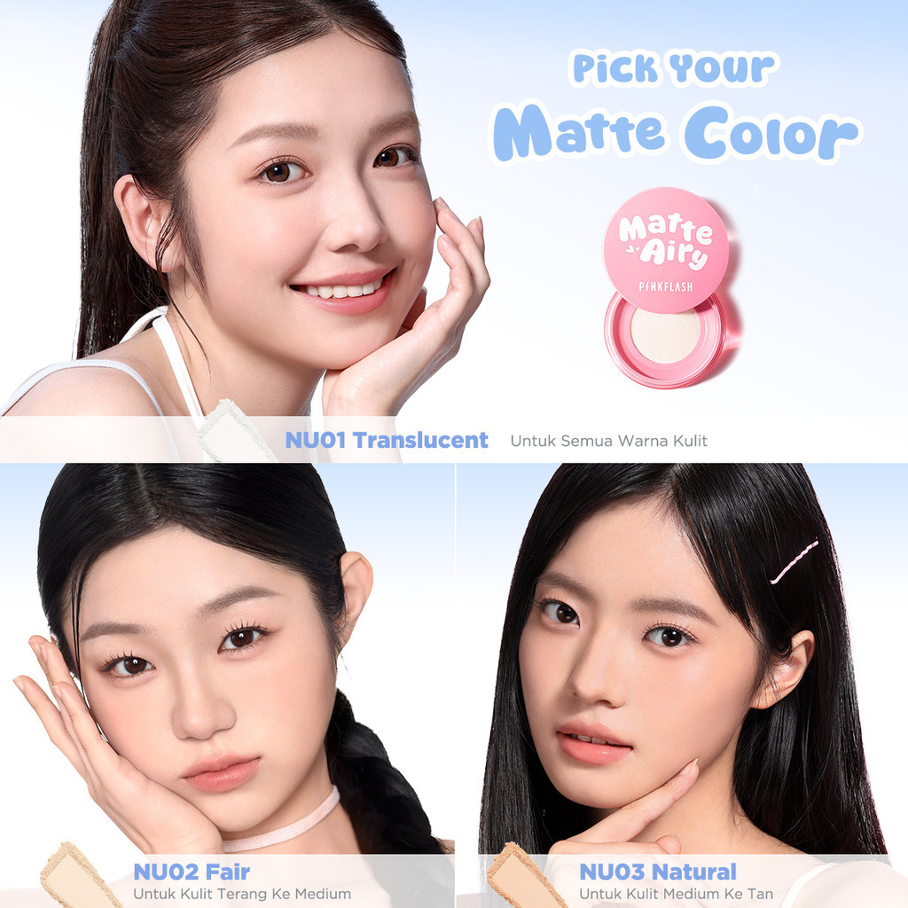 pinkflash airy matte loose powder 5g/bedak tabur pinkflash airy matte loose powder 5g/bedak tabur