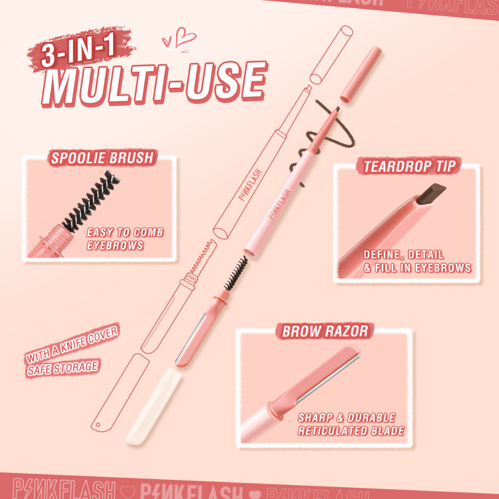 pinkflash multi use eyebrow pencil / pensil alis pinkflash multi use eyebrow pencil / pensil alis