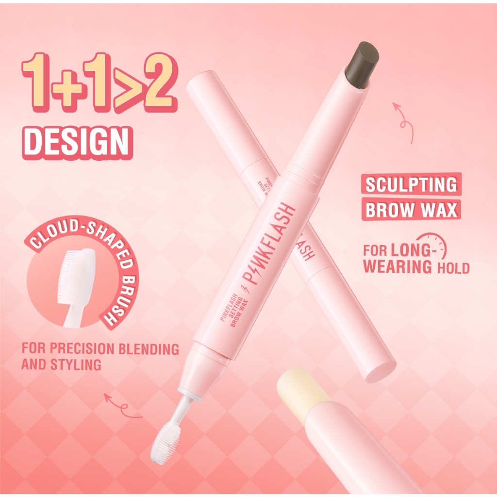 pinkflash 2 in 1 waterproof sculpting setting brow wax with brush/pensil alis pinkflash 2 in 1 waterproof sculpting setting brow wax with brush/pensil alis
