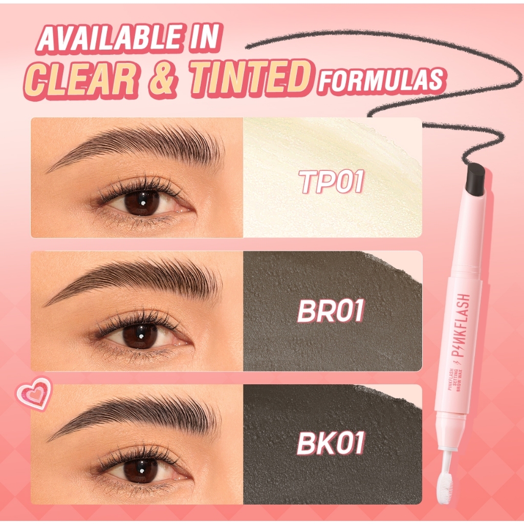 pinkflash 2 in 1 waterproof sculpting setting brow wax with brush/pensil alis pinkflash 2 in 1 waterproof sculpting setting brow wax with brush/pensil alis
