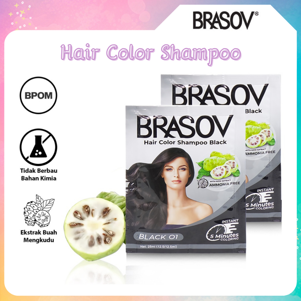 brasov hair color shampoo sachet 25ml/pewarna rambut brasov hair color shampoo sachet 25ml/pewarna rambut