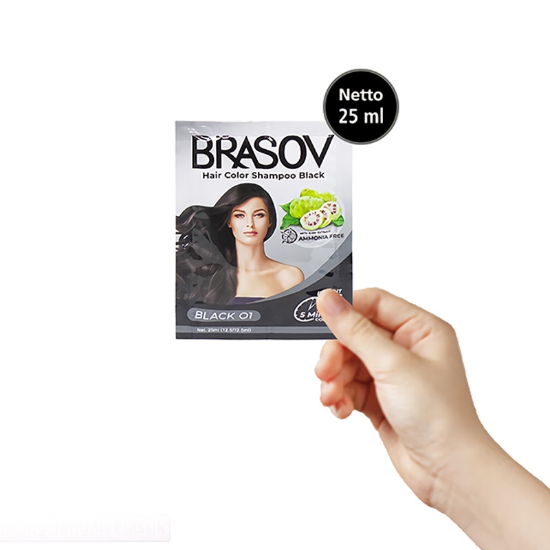 brasov hair color shampoo sachet 25ml/pewarna rambut brasov hair color shampoo sachet 25ml/pewarna rambut