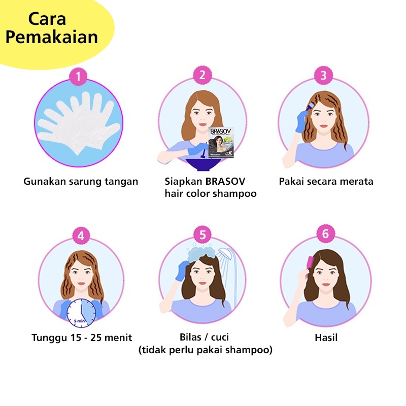 brasov hair color shampoo sachet 25ml/pewarna rambut brasov hair color shampoo sachet 25ml/pewarna rambut