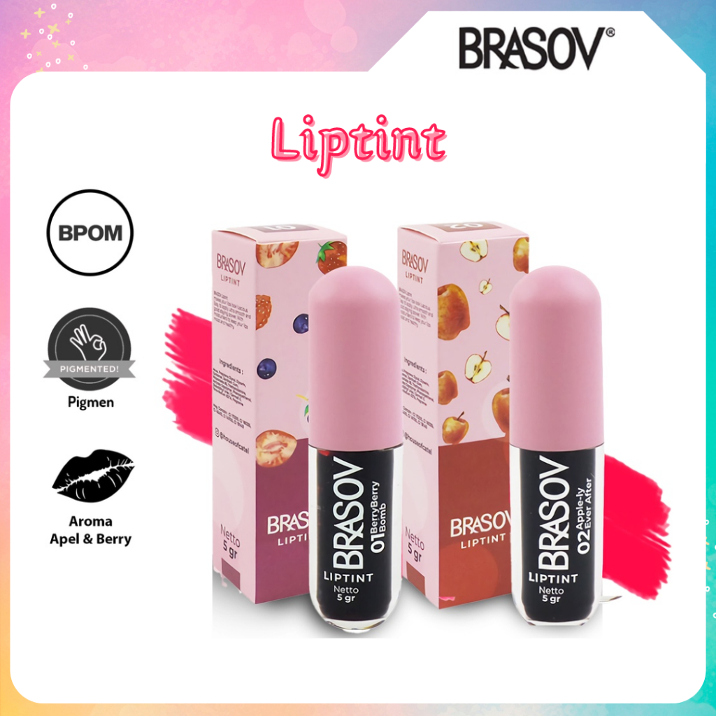 brasov liptint berry berry bomb/apple ly ever after/cherries me/peach please 5g brasov liptint berry berry bomb/apple ly ever after/cherries me/peach please 5g
