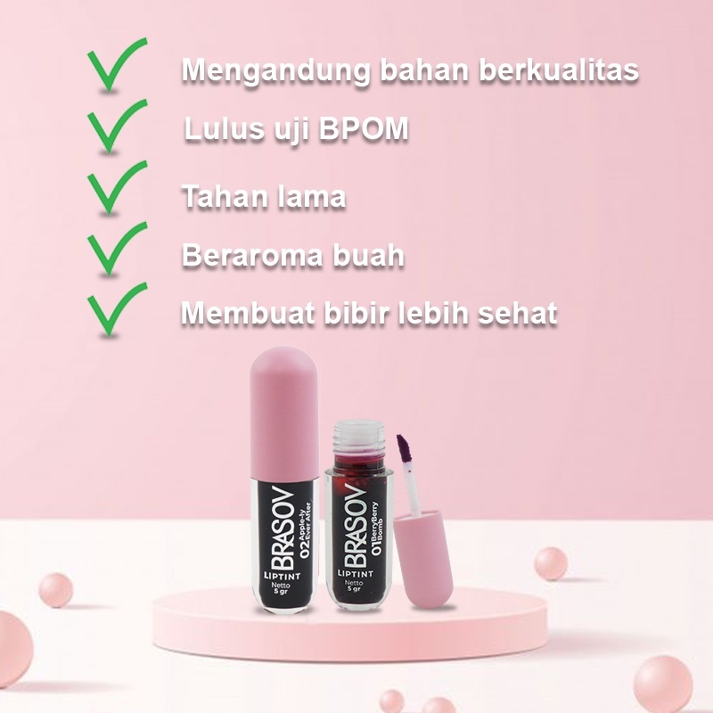 brasov liptint berry berry bomb/apple ly ever after/cherries me/peach please 5g brasov liptint berry berry bomb/apple ly ever after/cherries me/peach please 5g