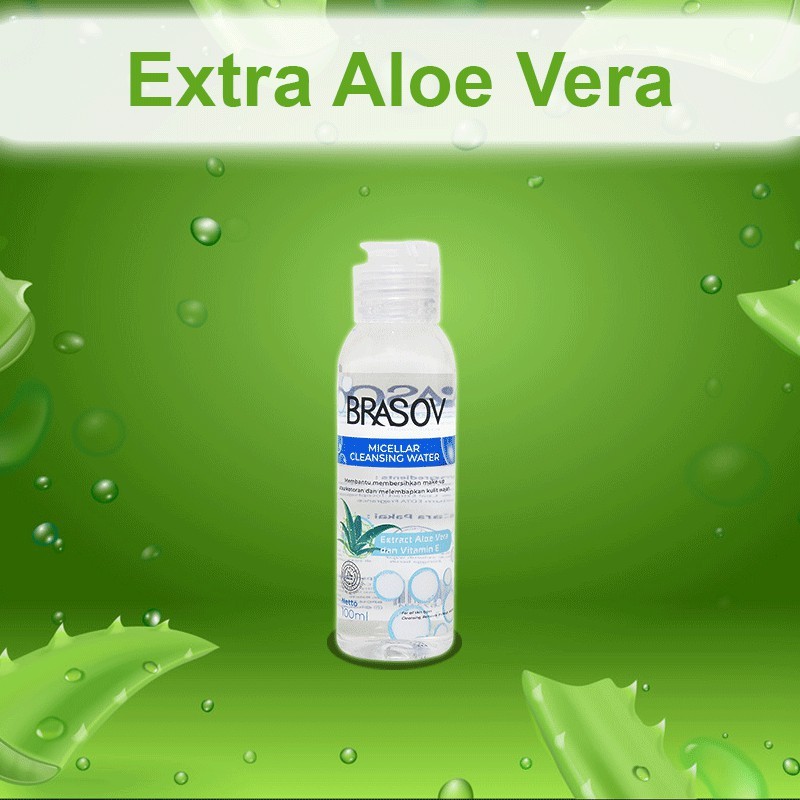 brasov micellar cleansing water extract aloe vera vitamin e 100ml/pembersih wajah makeup brasov micellar cleansing water extract aloe vera vitamin e 100ml/pembersih wajah makeup