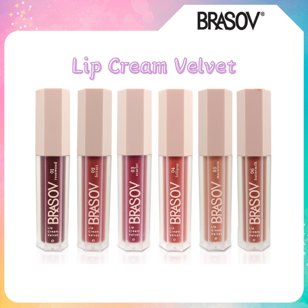 brasov lip cream velvet 4g/lipstick/lip matte brasov lip cream velvet 4g/lipstick/lip matte