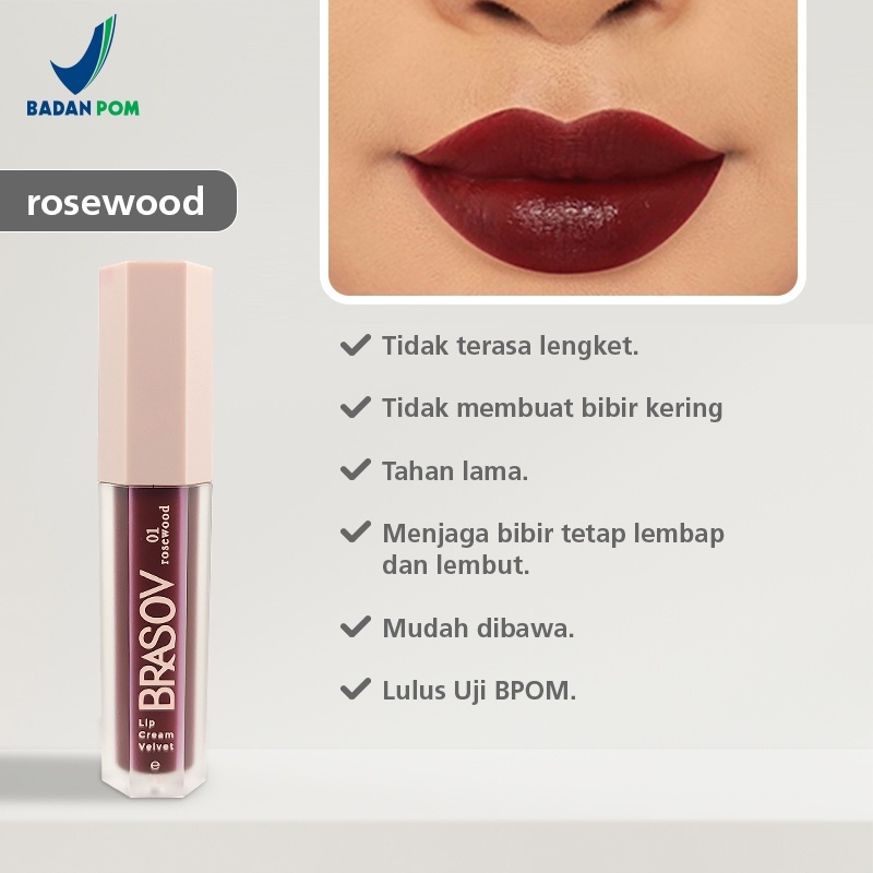 brasov lip cream velvet 4g/lipstick/lip matte brasov lip cream velvet 4g/lipstick/lip matte