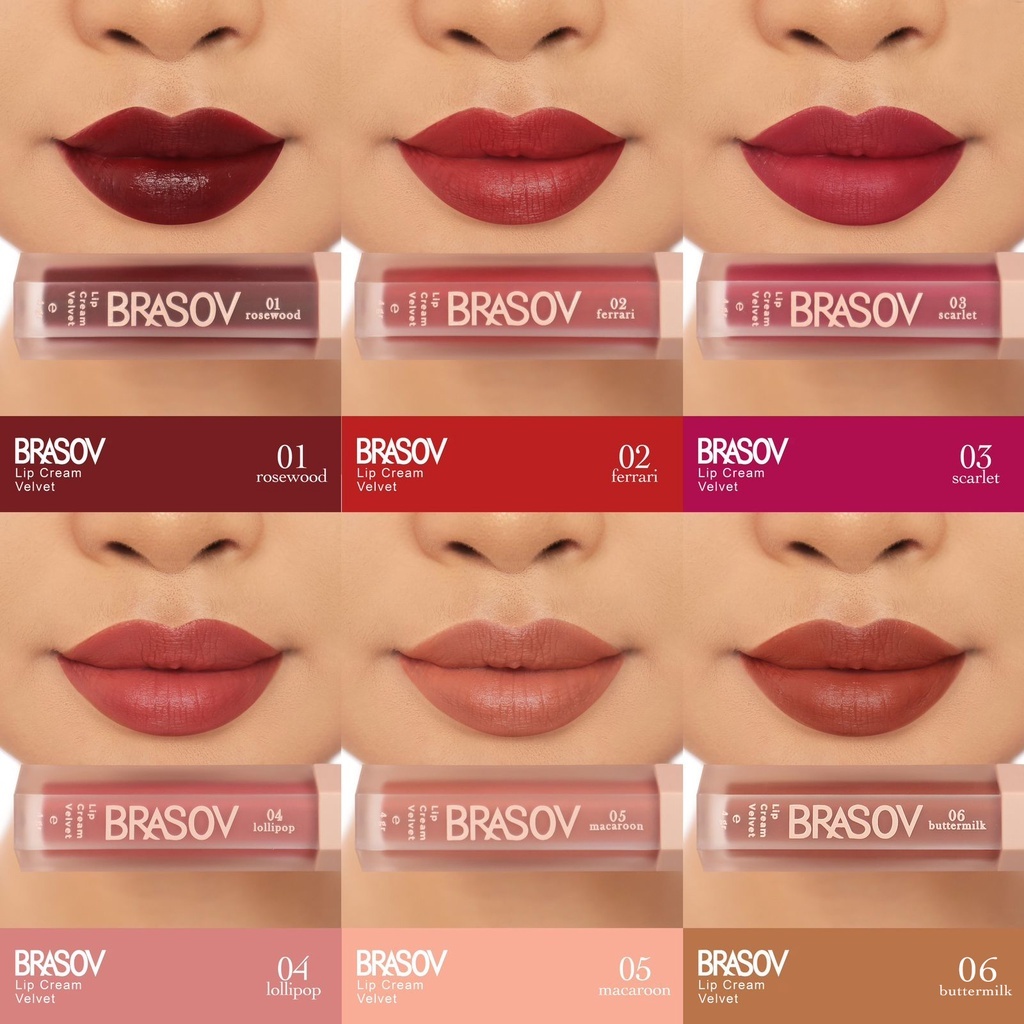 brasov lip cream velvet 4g/lipstick/lip matte brasov lip cream velvet 4g/lipstick/lip matte