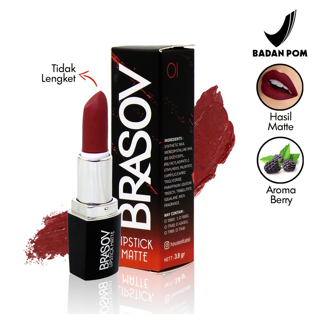 brasov lipstick matte pigmented 3.8g/lip cream/lip matte/lip velvet brasov lipstick matte pigmented 3.8g/lip cream/lip matte/lip velvet