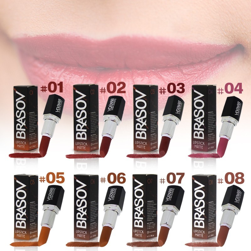brasov lipstick matte pigmented 3.8g/lip cream/lip matte/lip velvet brasov lipstick matte pigmented 3.8g/lip cream/lip matte/lip velvet