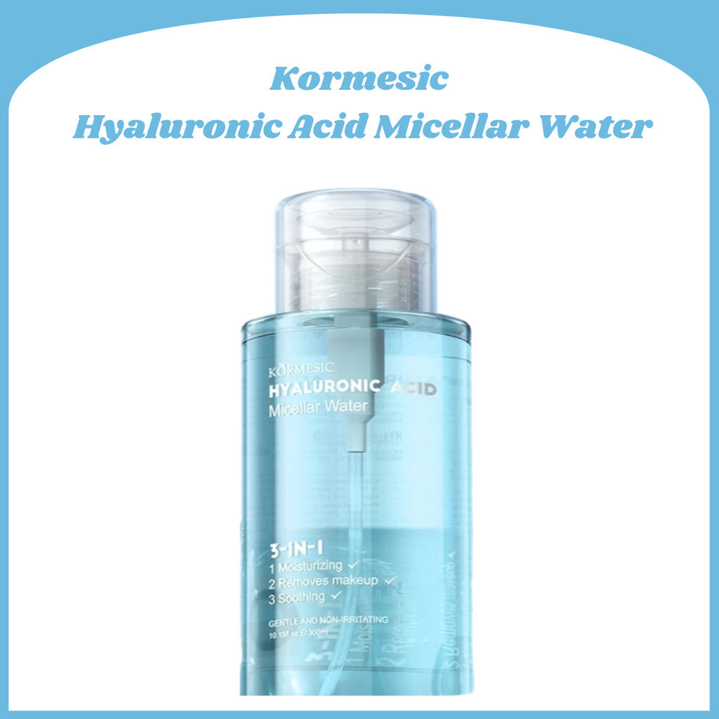 kormesic hyaluronic acid micellar water 300ml/pembersih make up kormesic hyaluronic acid micellar water 300ml/pembersih make up