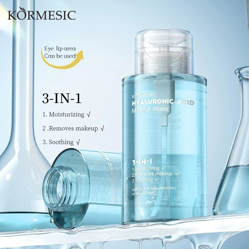 kormesic hyaluronic acid micellar water 300ml/pembersih make up kormesic hyaluronic acid micellar water 300ml/pembersih make up